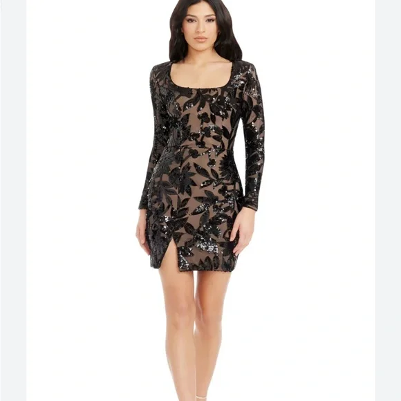 Dress the Population | Dresses | Dress The Population Hilary Sequin Embroidered  Dress | Poshmark